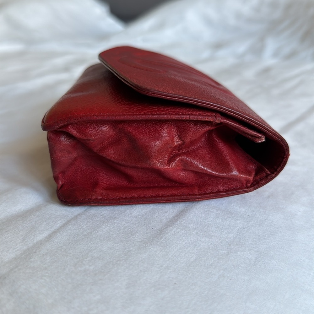 Chanel Red Caviar Leather Wallet Clutch Vintage - Picture 3 of 11